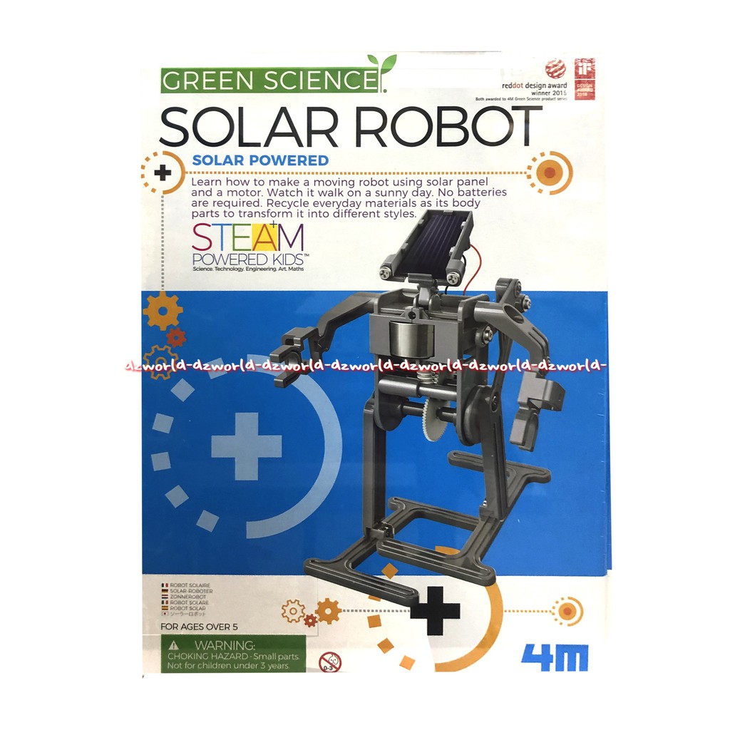 4M Green Science Solar Robot Solar Powered Panel Mainan Membuat Kreasi Robot Tenaga Solar