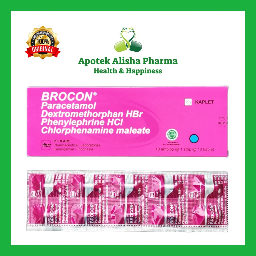 BROCON Strip 10 Tablet - Obat Flu Batuk Demam Pilek Hidung Tersumbat