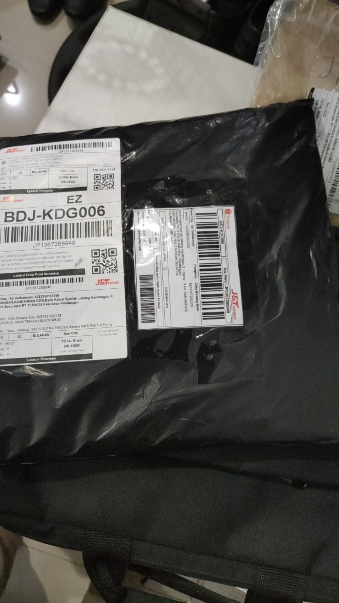 Wulu Sutra Pendek Kemeja Batik Pria Full Furing Bahan Katun Sragenan