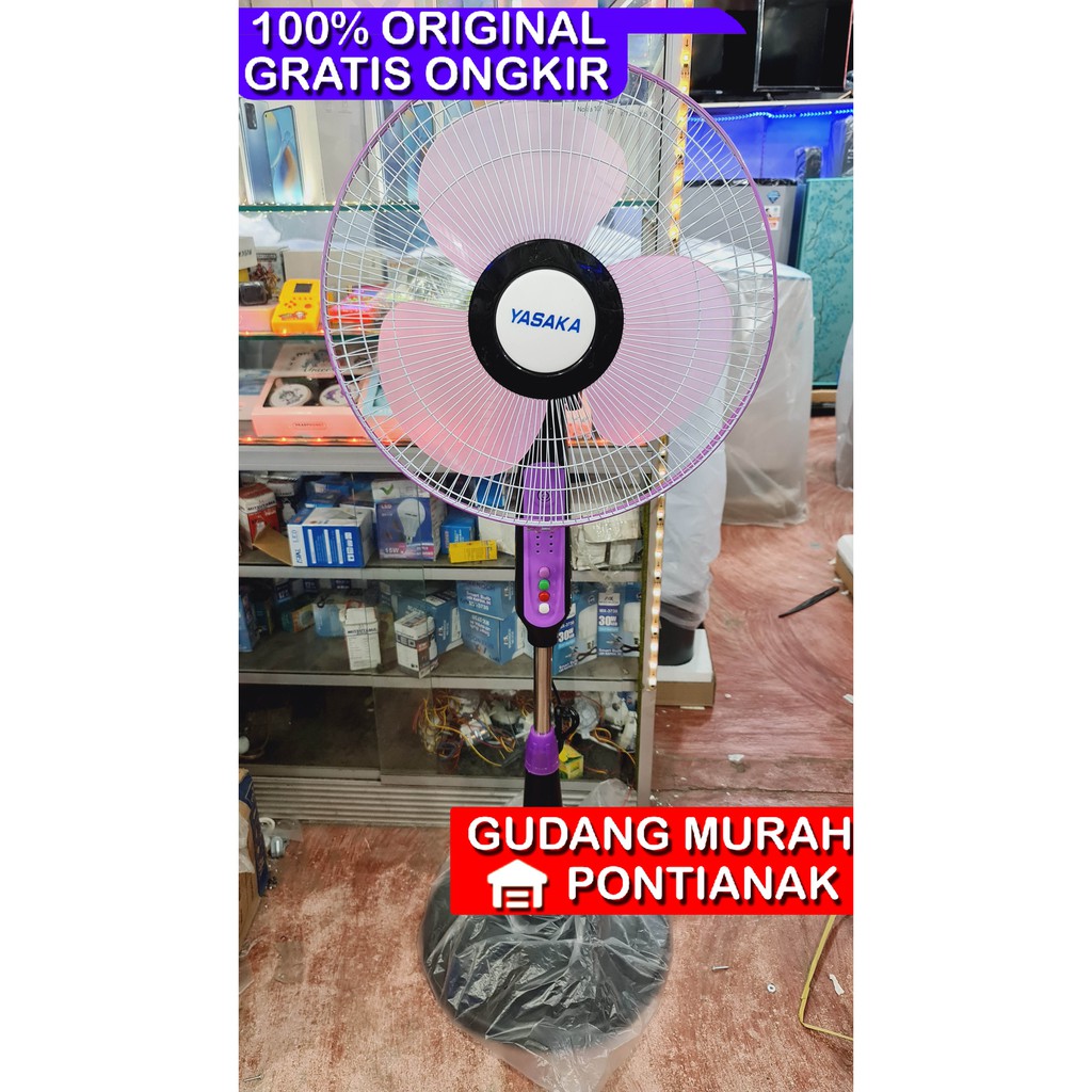 Stand Fan Yasaka 16 16&quot; Inch in inci HIJAU BIRU UNGU pink dadu Kipas angin berdiri murah Plastik