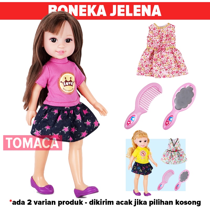 Mainan Boneka Anak Perempuan Jelena Cantik Imut Model Baju Fashion Girl Aksesoris Lucu Silikon Doll