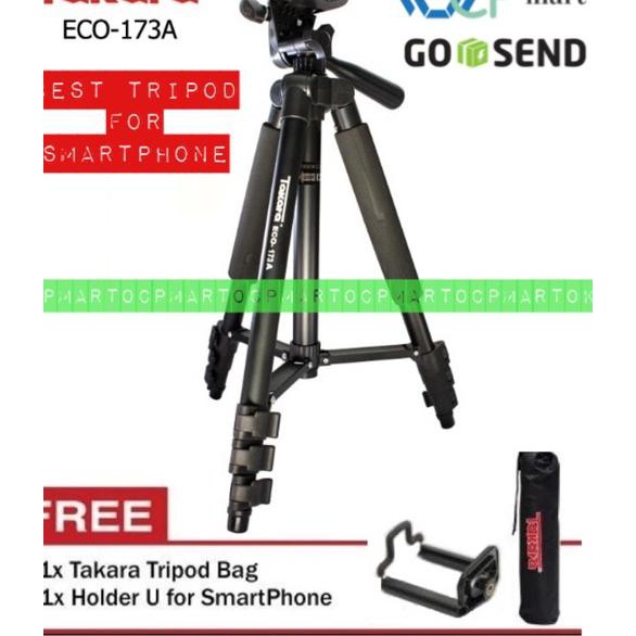 *Promo*♛ Tripod Takara Eco 173A Hp smartphone Slr Dslr Mirrorless mirorrless Gopro weifeng action ca