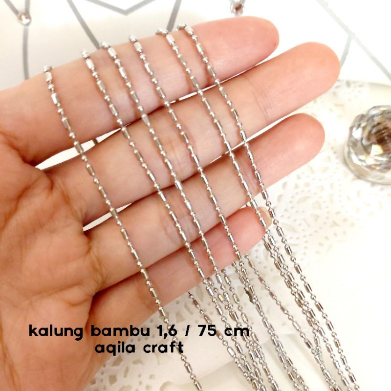 KALUNG BAMBU MONEL PANJANG 75 CM DAN 45 CM KALUNG MONEL BIJI BAMBU KALUNG PRIA WANITA KALUNG BOLA TABUNG BIJI LADA LAKI LAKI CEWEK KEREN KALUNG MONEL BAJA PUTIH ASLI ANTI KARAT KALUNG PENDANT BIOMINI (GROSIR &amp; ECER)