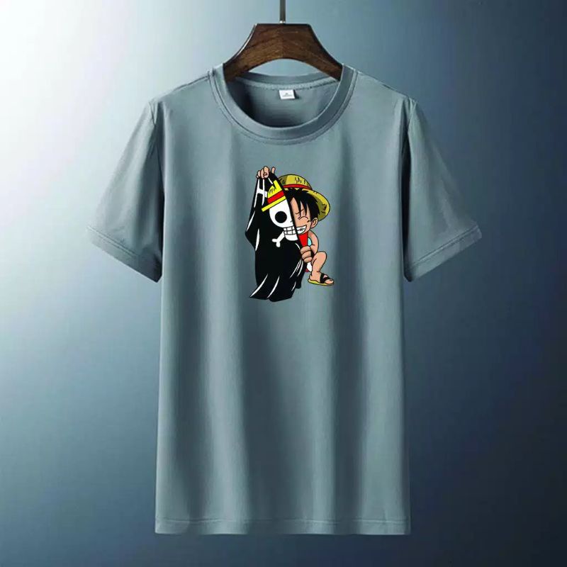 KOAS DISTRO SABLON DIGITAL LOGO LUFFY PIRATE COTTON TC 30S