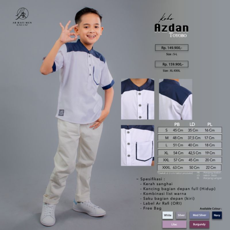 Baju Koko Anak Laki Laki Koko Azdan Kids Arrafi Men Ori || Anniha Collection