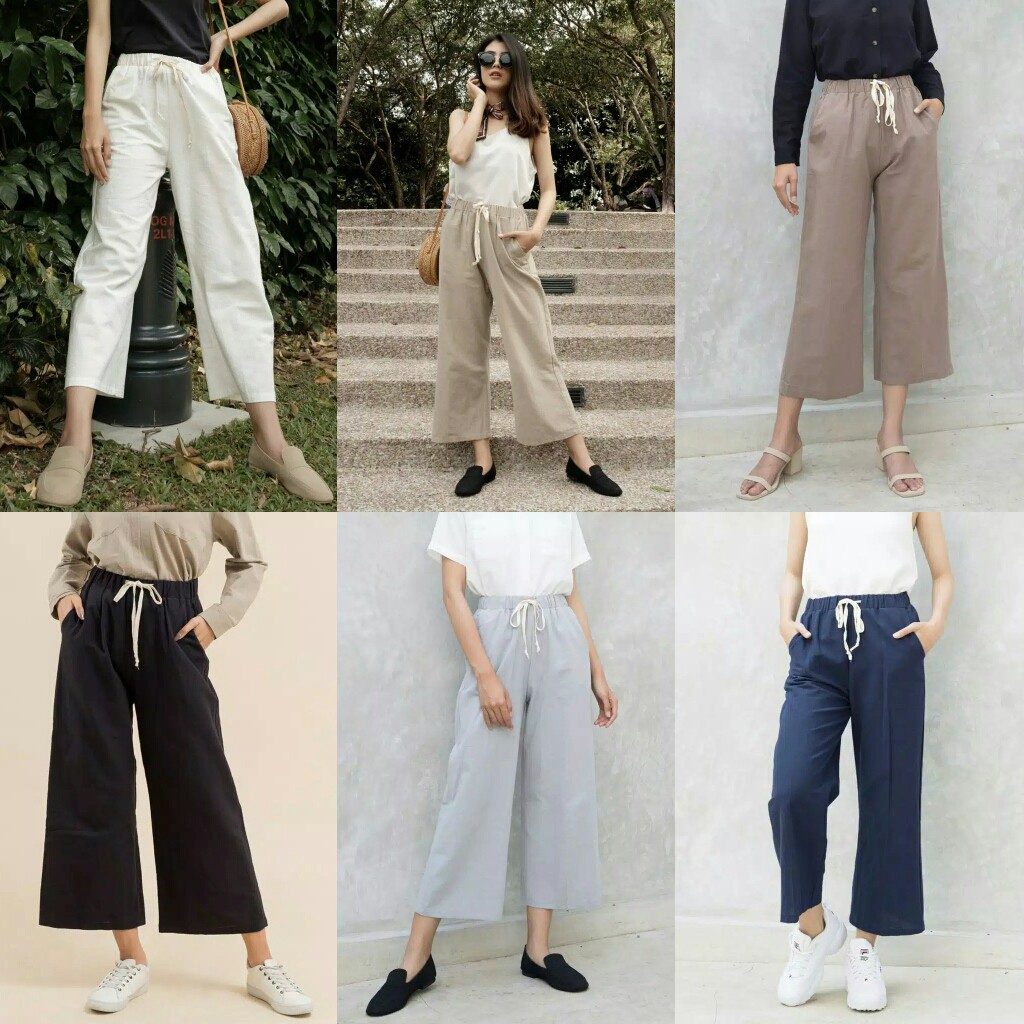 Bisa COD HILLA PANTS – Ootd muslim Fashion Hits Celana murah Celana bahan Celana wanita