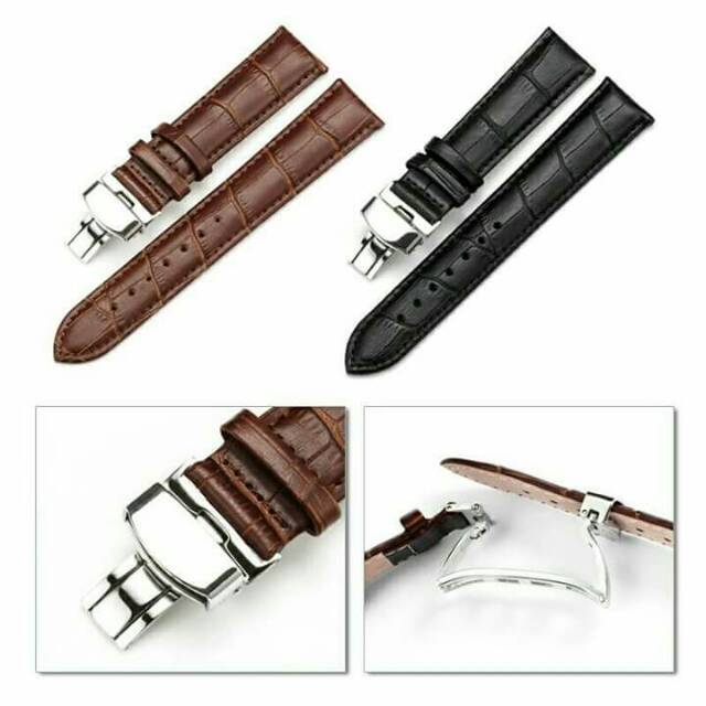 STRAP BUTTERFLY ENGSEL / TALI KULIT KALEP BUTTERFLY MOTIF ENGSEL 18 20 22 24 MM