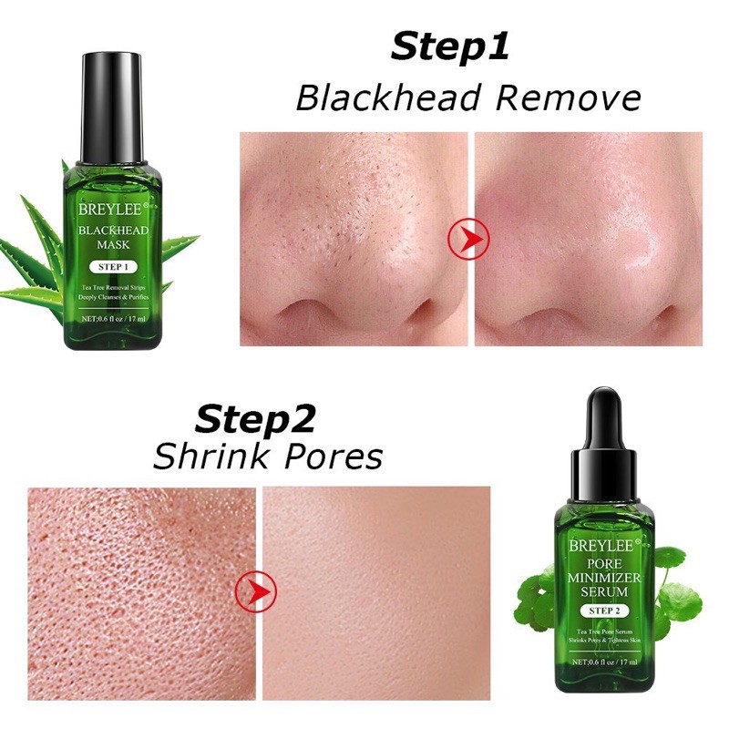 BREYLEE Varian STEP 1 Blackhead Mask Peel Off &amp; STEP 2 Pore Serum