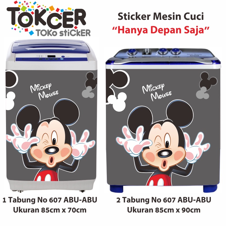 Stiker Mesin Cuci 1 atau 2 Tabung Motif Miki Mouse