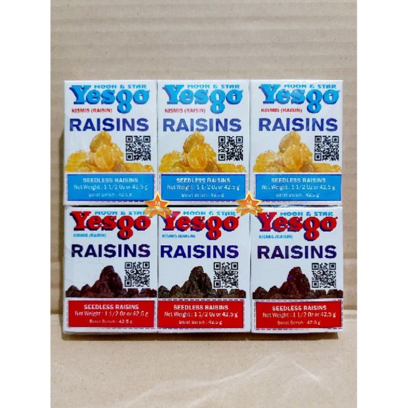 

3 PCS KISMIS RAISINS YESGO GOLDEN & BLACK 42.5gr | RAISINS PREMIUM QUALITY | KISMIS