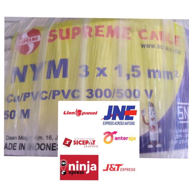 KABEL SUPREME 3x1,5 3x1.5 NYM KABEL KAWAT NON SERABUT KHUSUS EKSPEDISI