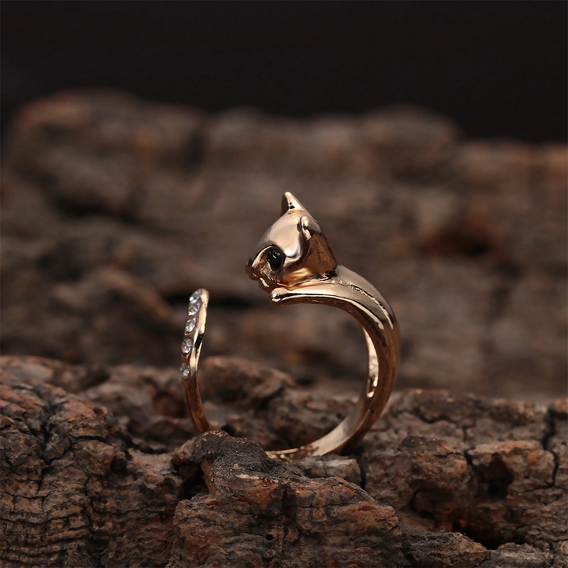 Cincin Bentuk Kucing Sphynx Gaya Retro Vintage Untuk Pria Dan Wanita