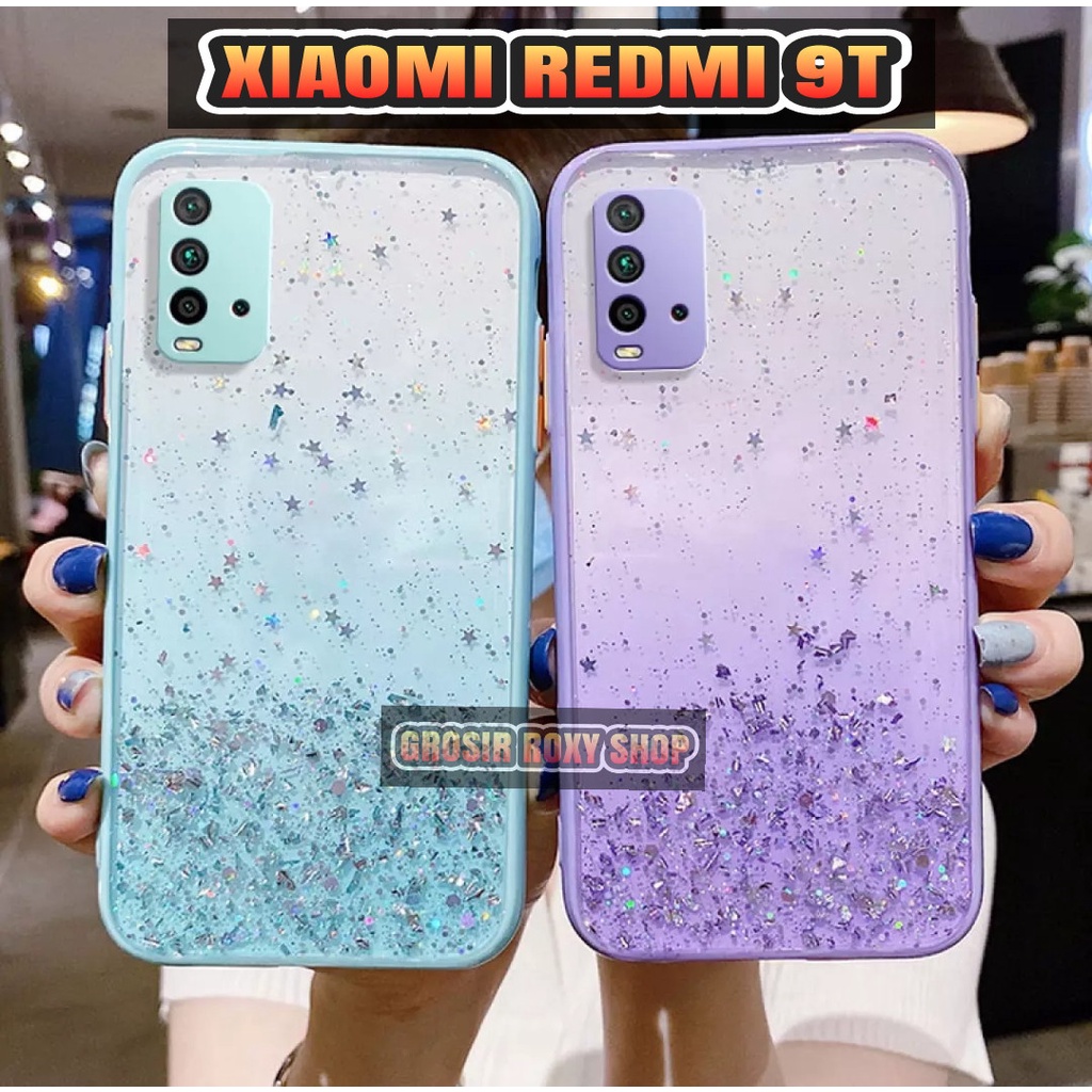 SOFTCASE GLITER ( XIAOMI REDMI 9T ) TERBARU CASE DOVE GLITER FUZE TRANSPARAN DENGAN PROTEKSI KAMERA,