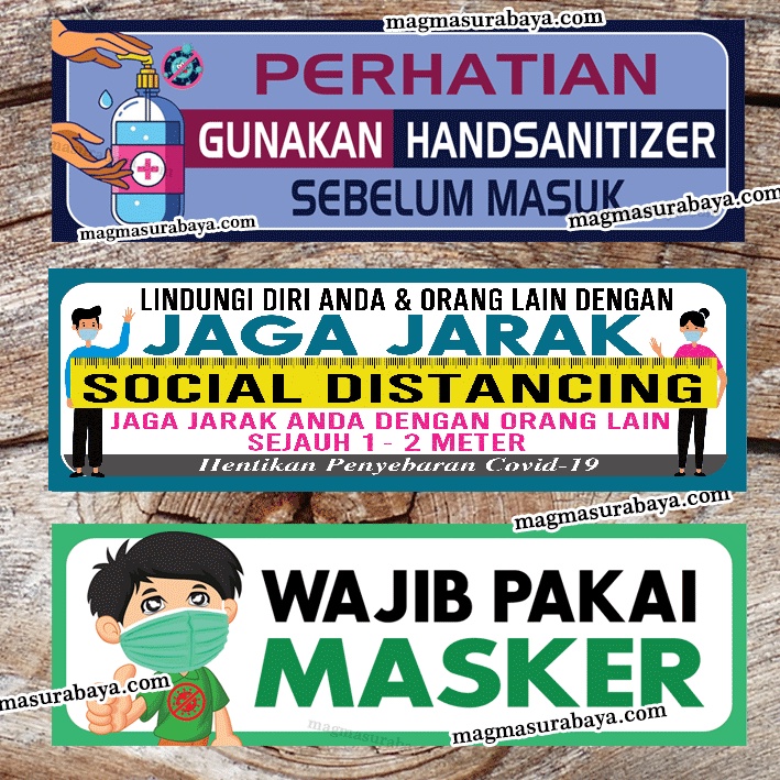 

Sticker New Normal Wajib Pakai masker/Gunakan Handsanitizer / Cuci tangan
