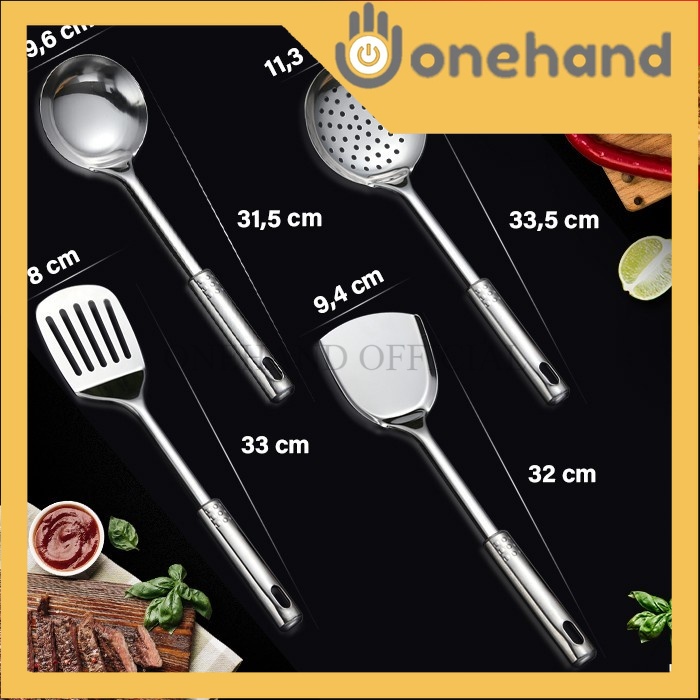 (BISA COD) Sutil Codet Gagang centong masak Sendok Kuali masak Spatula Set Isi 4pcs