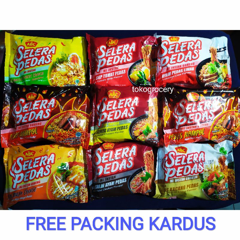 ABC SELERA PEDAS mie instan Saus Kacang Pedas Nampol Gulai Semur Ayam Limau Garlic Butter Mayo