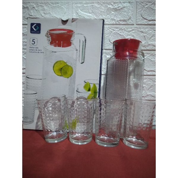 KIMGLASS Clio Pitcher Sets 4 in 1 / Teko Set Gelas Beling Polos 4 in 1 KIMGLASS Clio