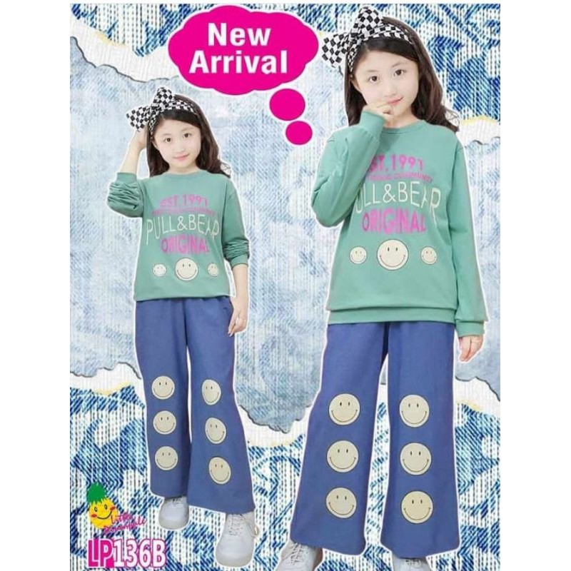 Baju Setelan Kulot anak Perempuan Cewek Littlepineaple Junior Lp 136B