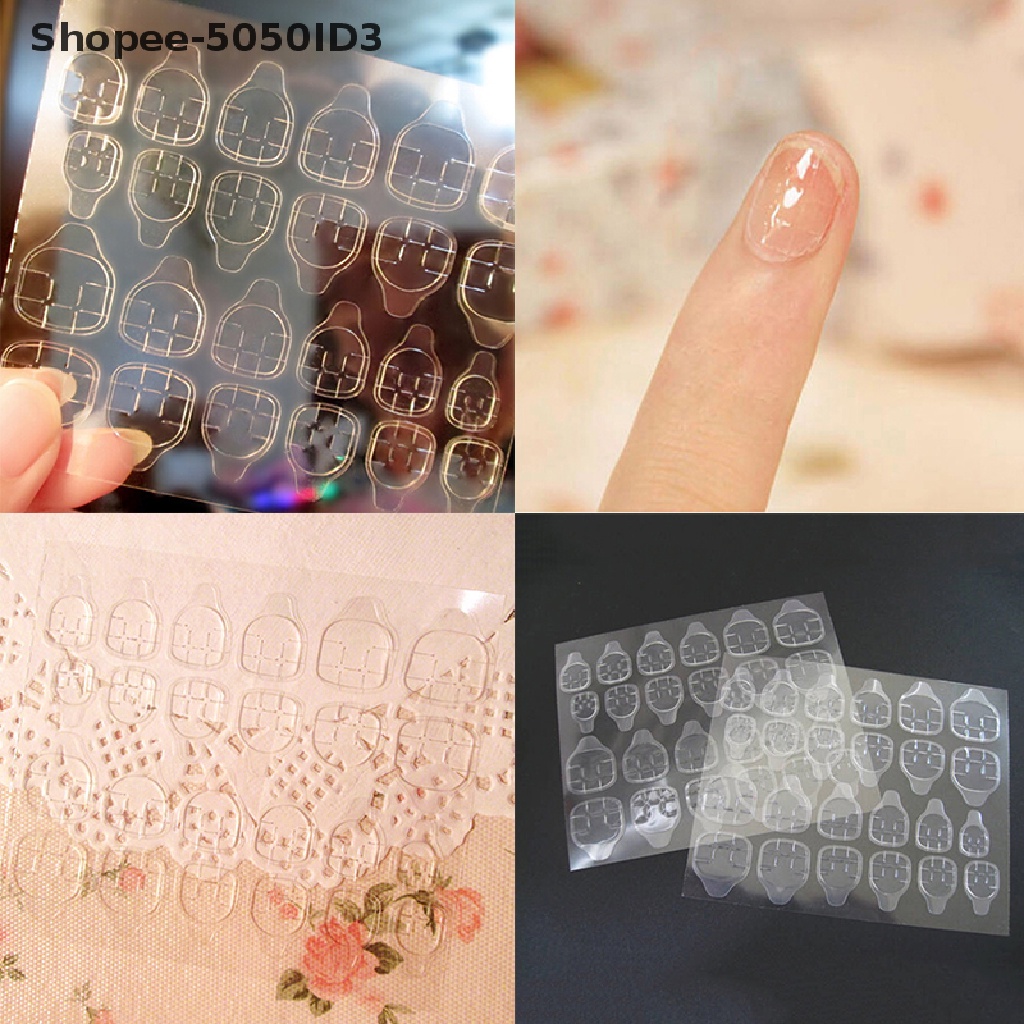 (ko) 24pcs / Set Stiker Kuku Palsu Ultra Tipis Untuk Nail Art