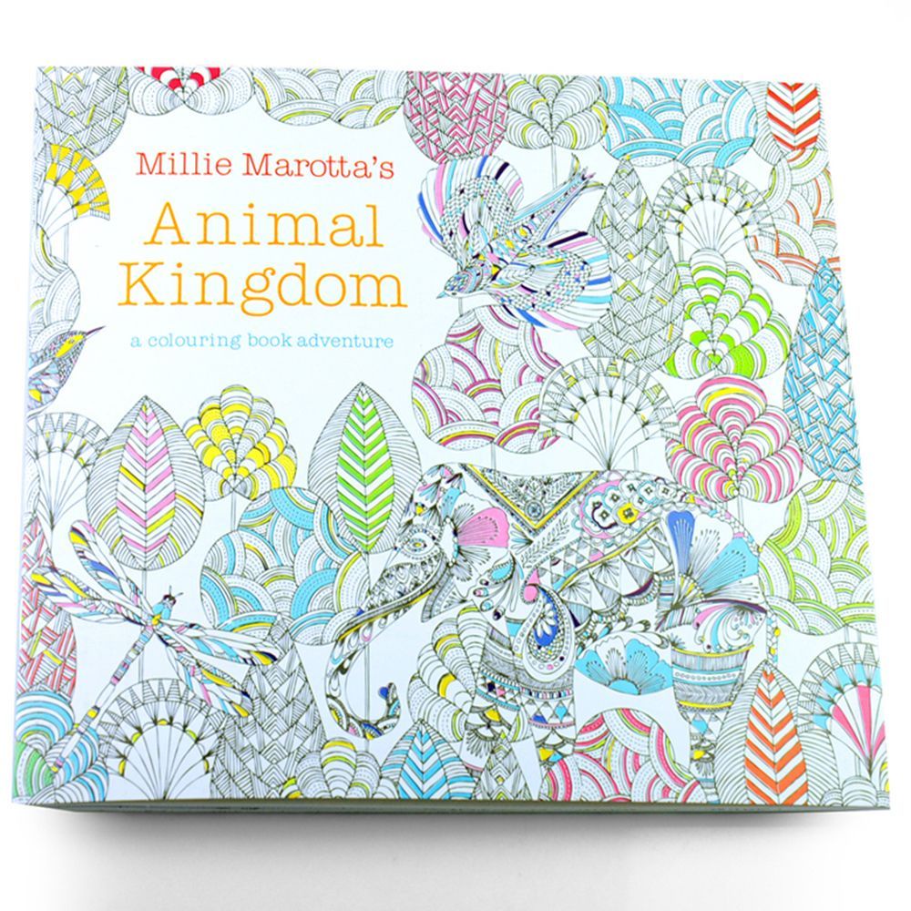 LANFY Fantasy Dream Painting Books Animal Kingdom Hand Painted Drawing Coloring Book Enchanted Forest Kill Time Relieve Stress Office School Mixed Colouring Secret Garden Graffiti