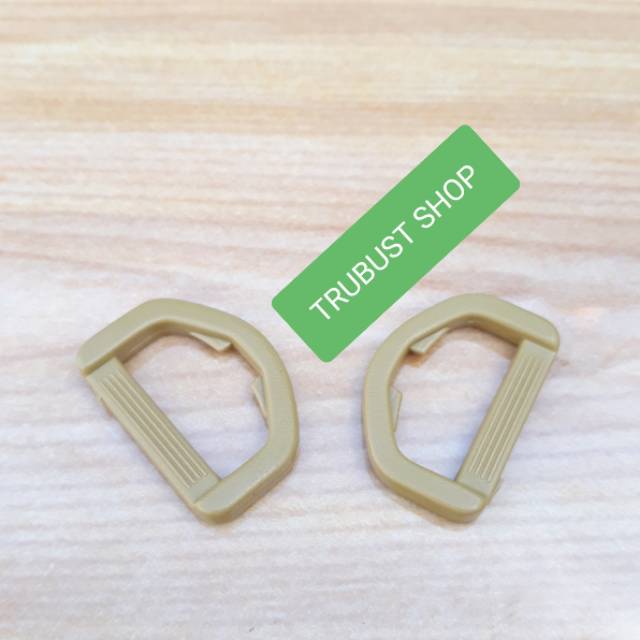 Ring D plastik acetal 2,5cm buckle kream jual ecer per 1pc aksesoris tas murah