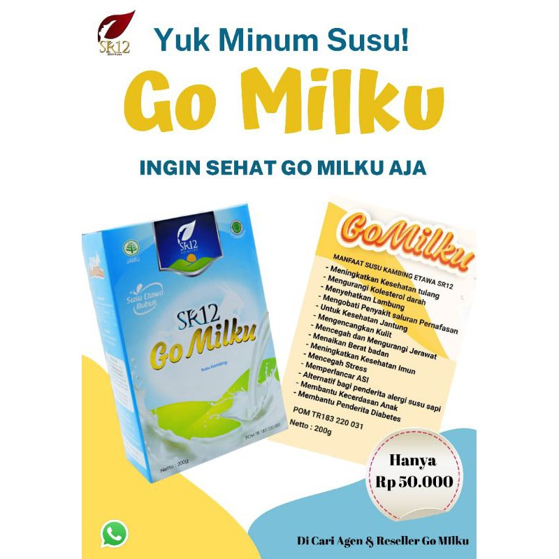 

Go Milku SR12 / Susu Etawa Bubuk / susu kambing