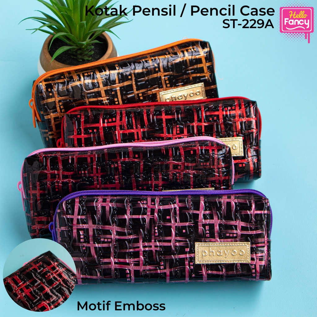 

Tempat Pensil Kain Bahan Emboss / Kotak Pensil / Pencil Case / Tempat pensil