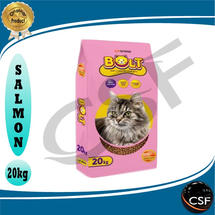 Makanan Kucing kering BOLT 20kg Salmon (Grab gosend)