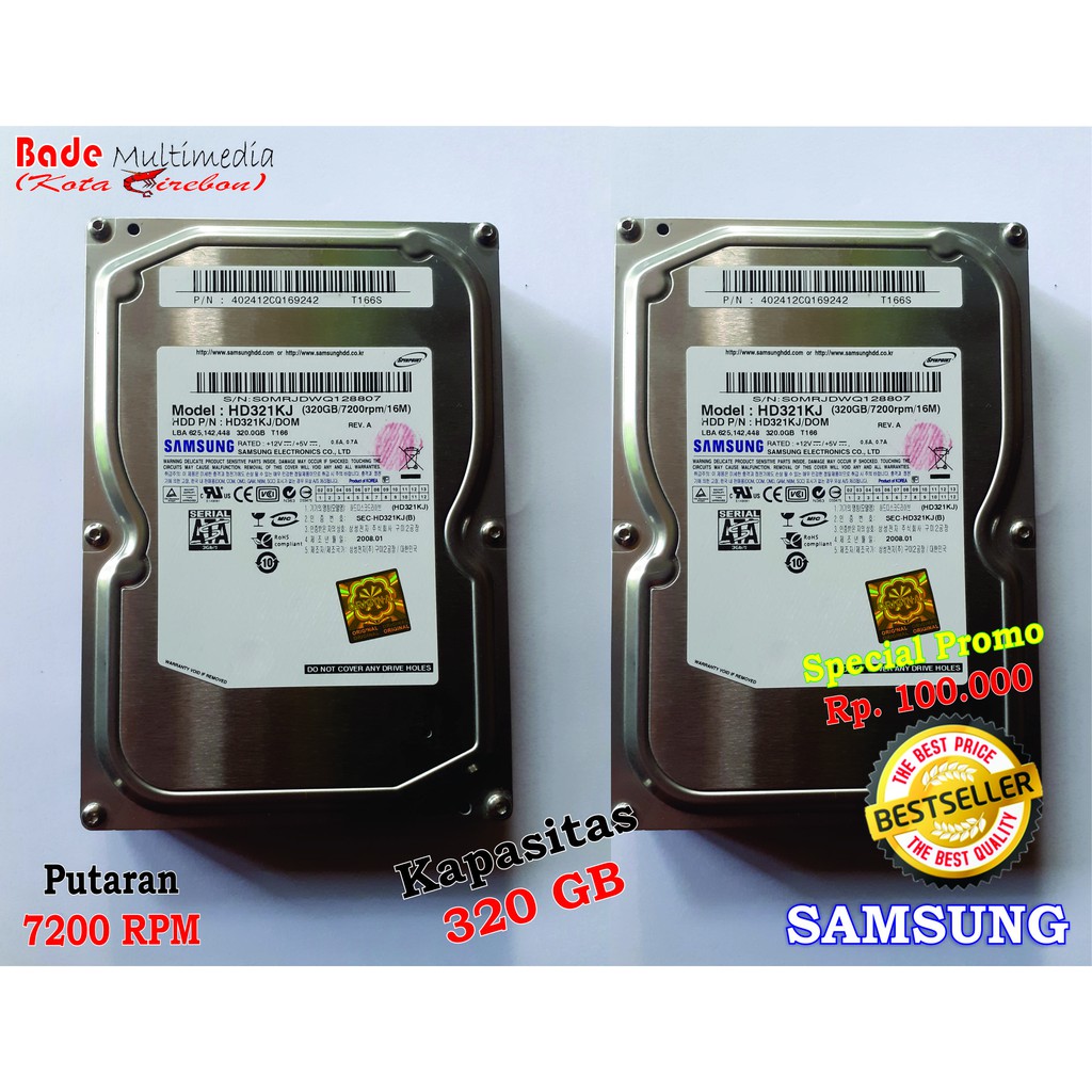 Hardisk HDD Internal Komputer 3,5 Inch 320GB Bekas Termurah Bergaransi