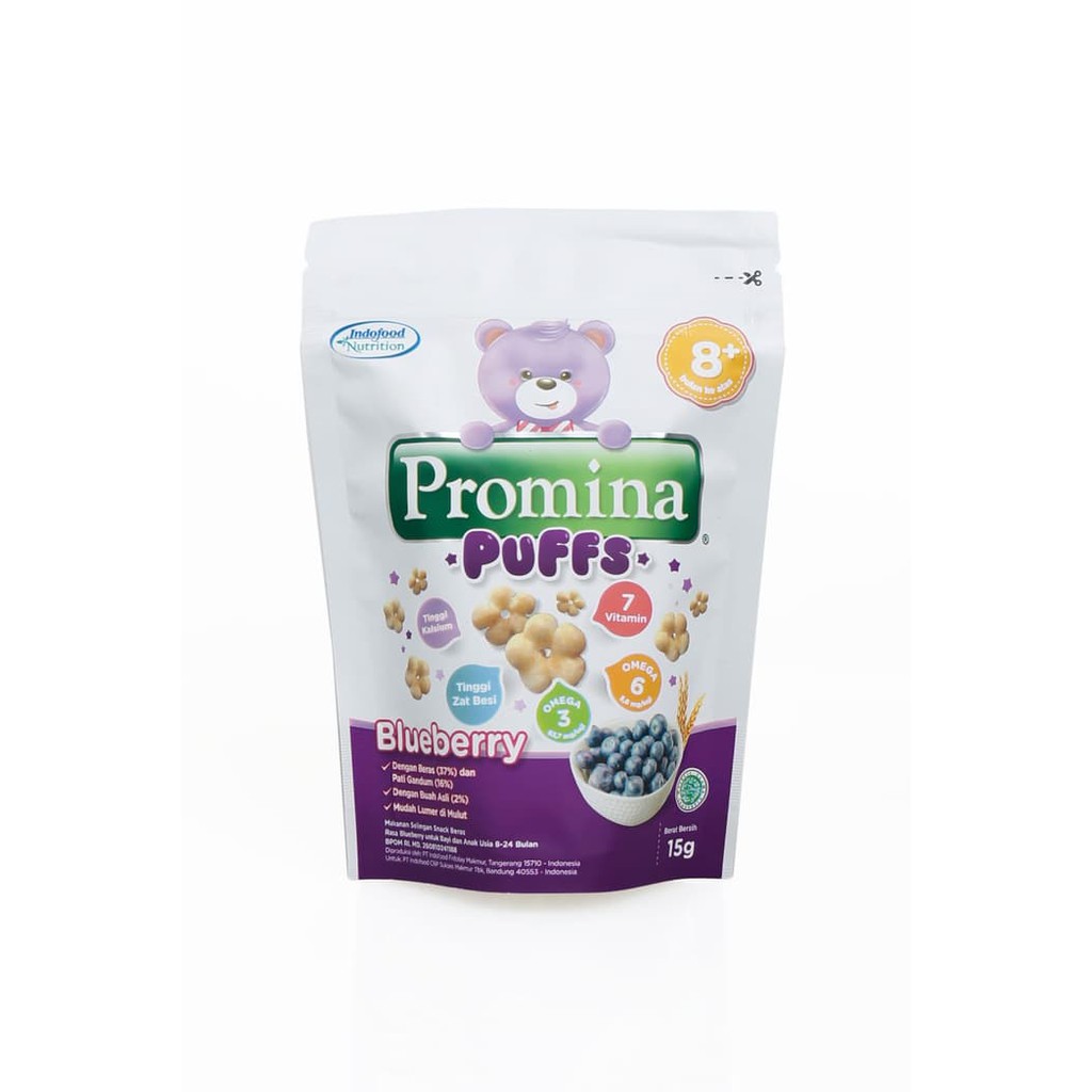 DIJUAL Promina Puffs / Snack / Makanan Cemilan Bayi Rasa Blueberry 15g - Blueberry  Grosir
