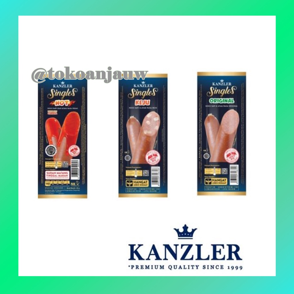 

Kanzler Singles 65 gr Original / Keju / Hot | Sosis Kanzler Siap Makan Satuan