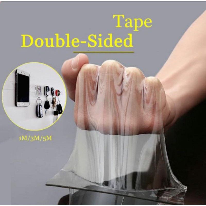 

Double Tape Nano Gel Bening Tahan Air 3M x 30mm Super Bisa Cuci