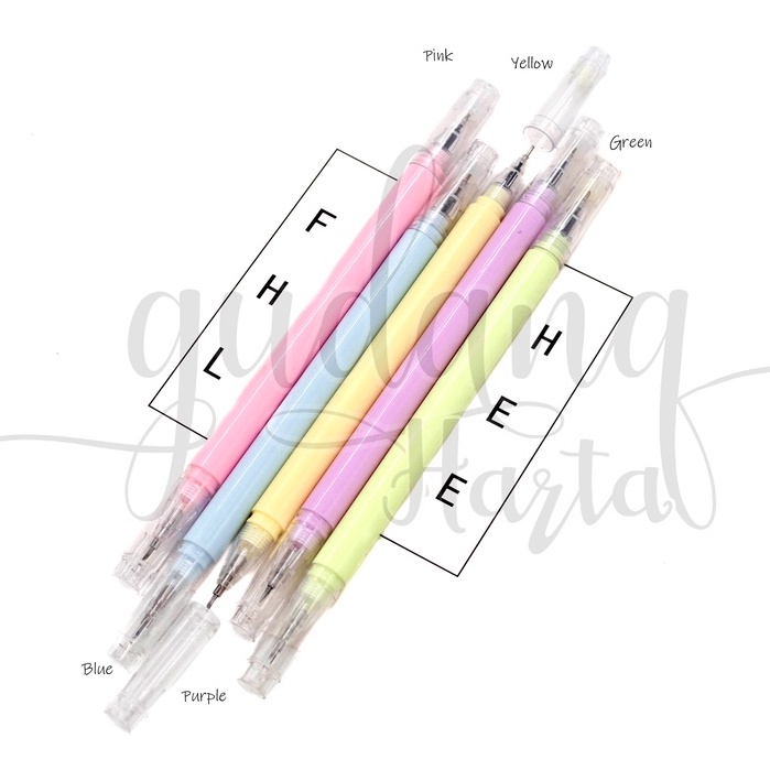 Pulpen 2 Sisi Pena Motif Polos Simple Ballpoint Klasik GH 307015