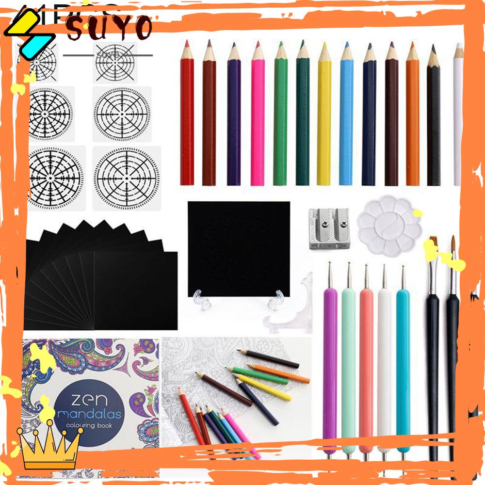 Suyo 41pcs / set Pen Dotting Mandala Untuk Kerajinan Tanah Liat