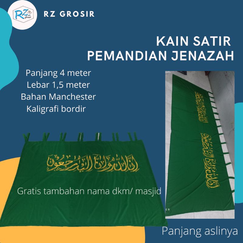 KAIN SATIR TIRAI PEMANDIAN JENAZAH BAHAN MANCHESTER