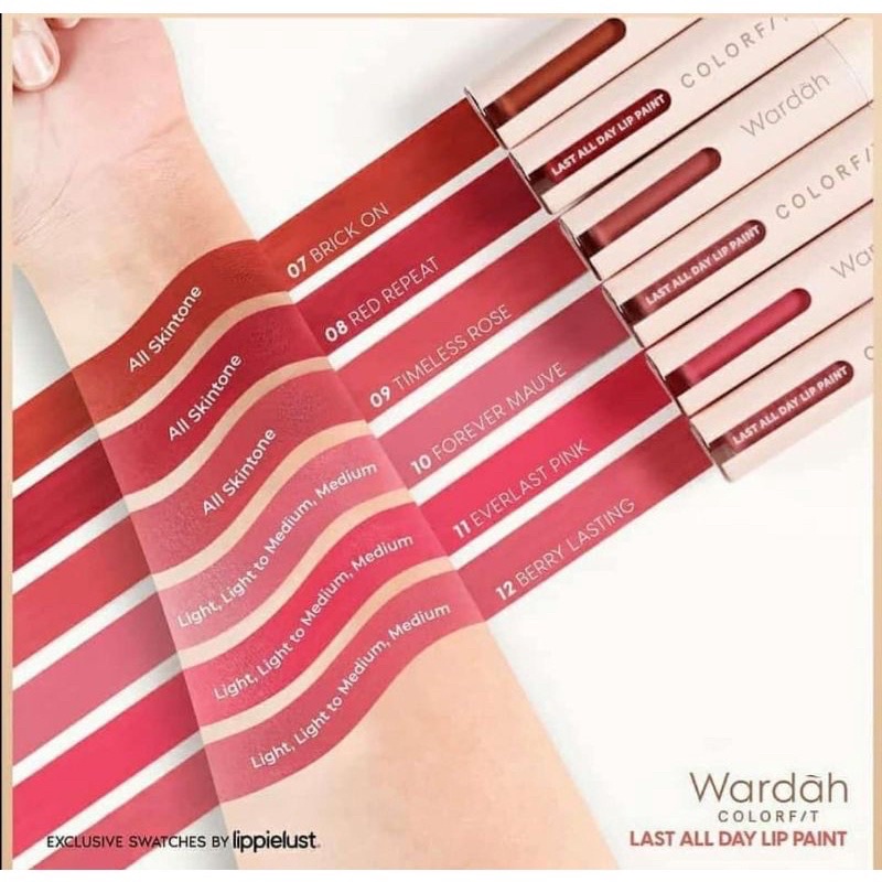 WARDAH COLORFIT LAST ALL DAY LIP PAINT 01-12