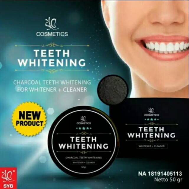 CHARCOAL TEETH WHITENING SYB COSMETICS BPOM PEMUTIH GIGI