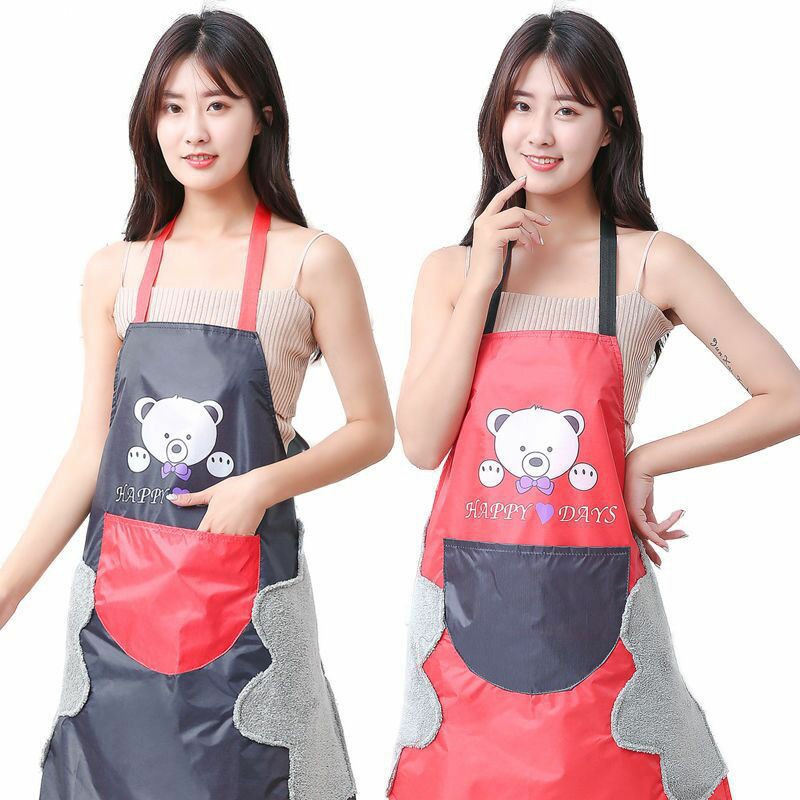 [BAHAN TEBAL] Celemek Masak Anti Air / Apron Waterproof Anti Minyak Bisa Lap Tangan Bahan Oxford