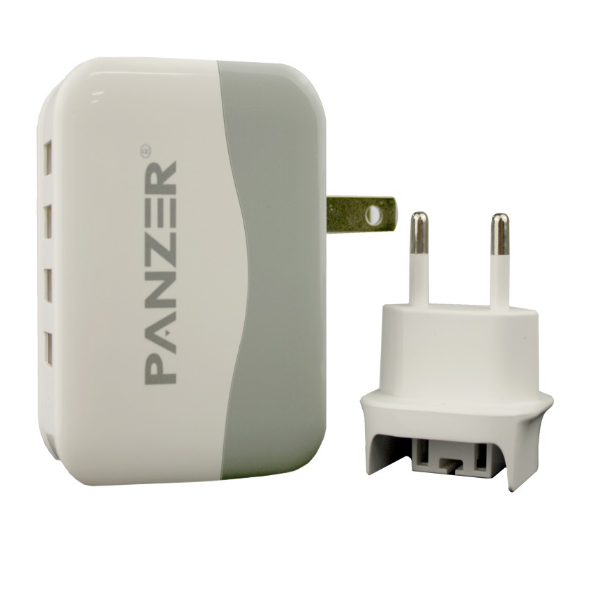 Panzer Travel Charger 4 USB Ports fast Charging -Putih