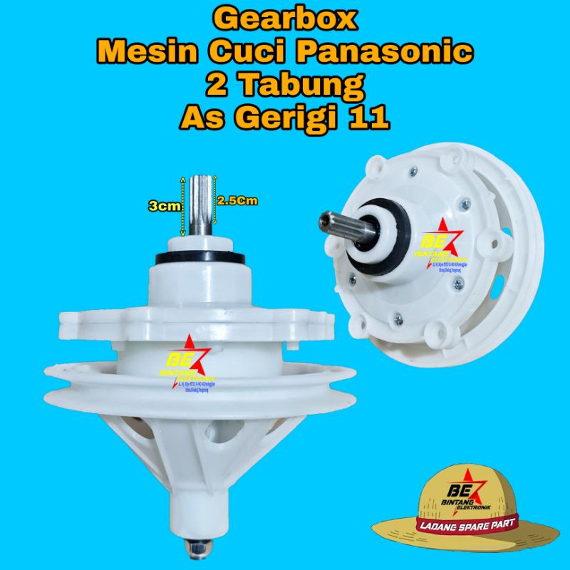 GEARBOX MESIN CUCI PANASONIC GEAR BOX PANASONIC GIRBOK PENCUCI PANASONIC 2 TABUNG PLUS PULY Besar