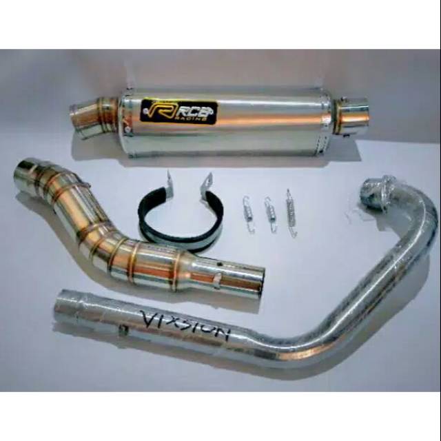 KNALPOT RCB OVAL VIXION, FU, CBR150R, CB150R, MX, TIGER, SONIC, GSX, BYSON, SCORPIO, DLL