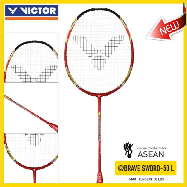 Raket bulutangkis Victor Brave Sword 50L siap pakai ,free senar VS 66P