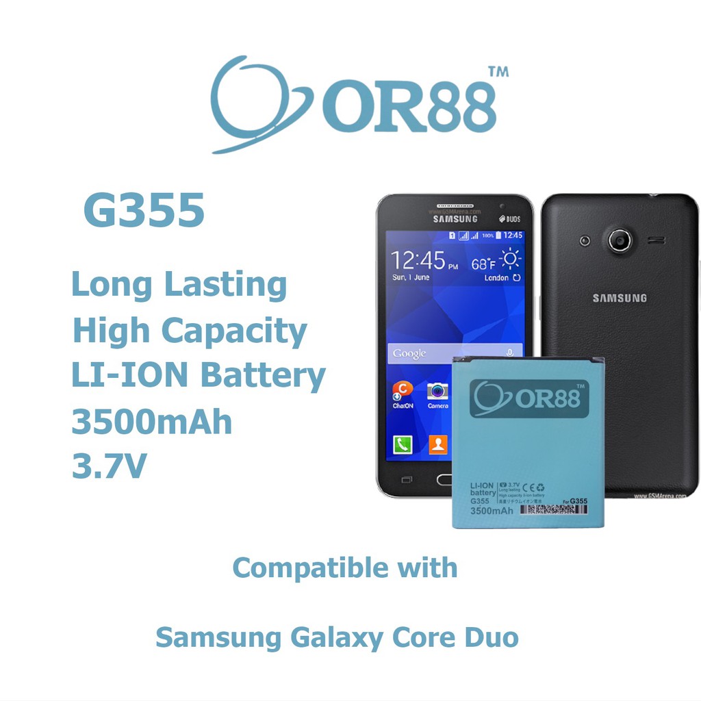 Baterai Batre Battery Double Power IC  Samsung Core 2 G355  OR88/Oriens88