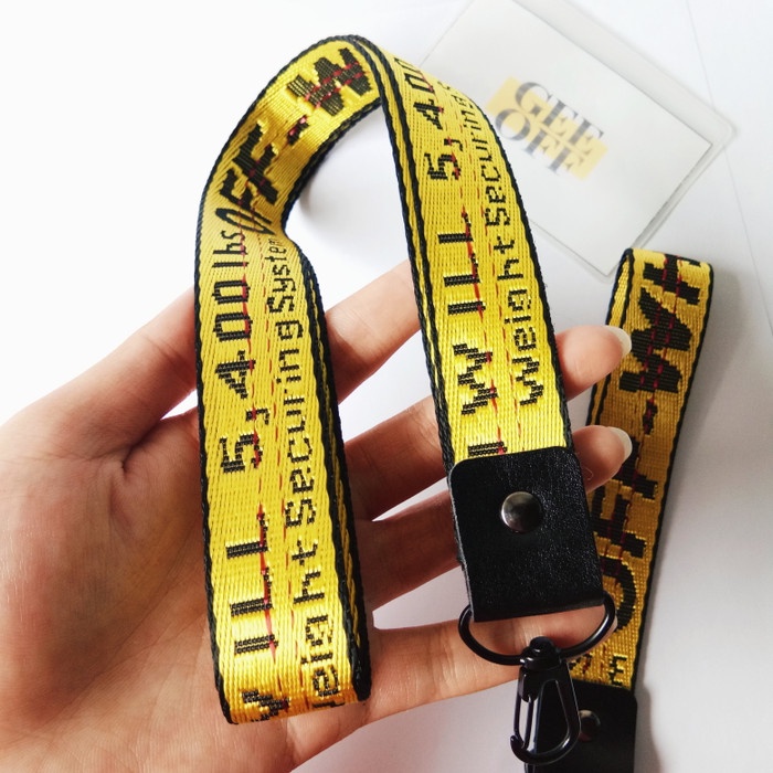 

Off White Lanyard + Keychain Tali Id Card Gantungan Kunci 087