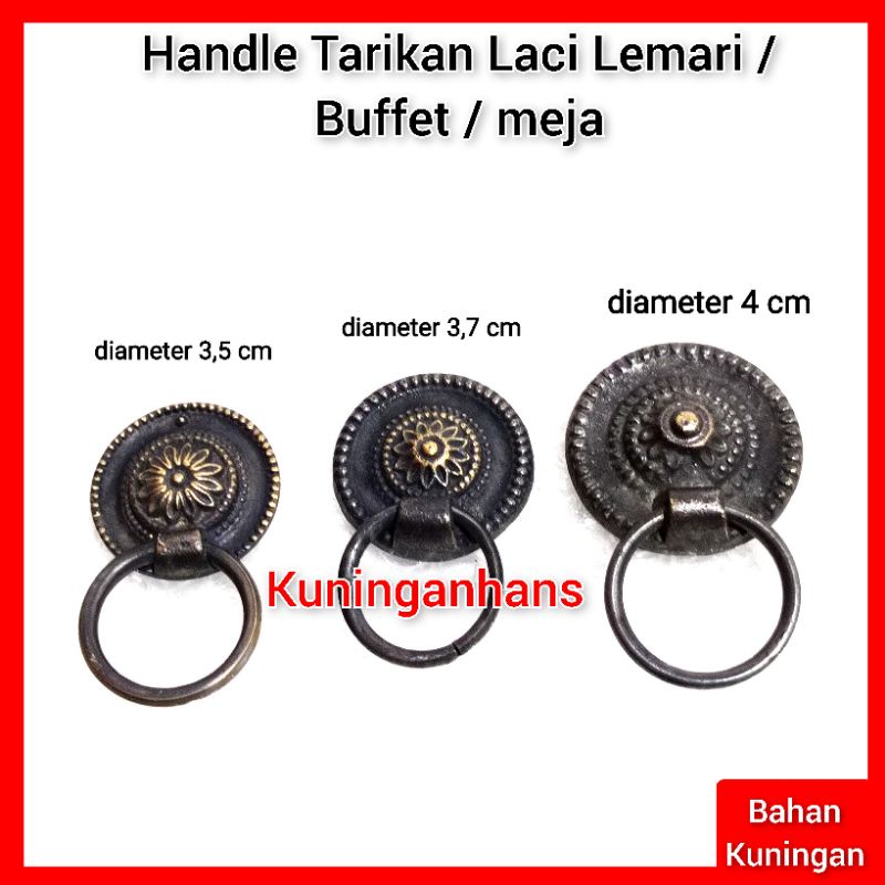 Tarikan laci unik antik klasik kuningan / tarikan laci lemari / tarikan laci meja / buffet