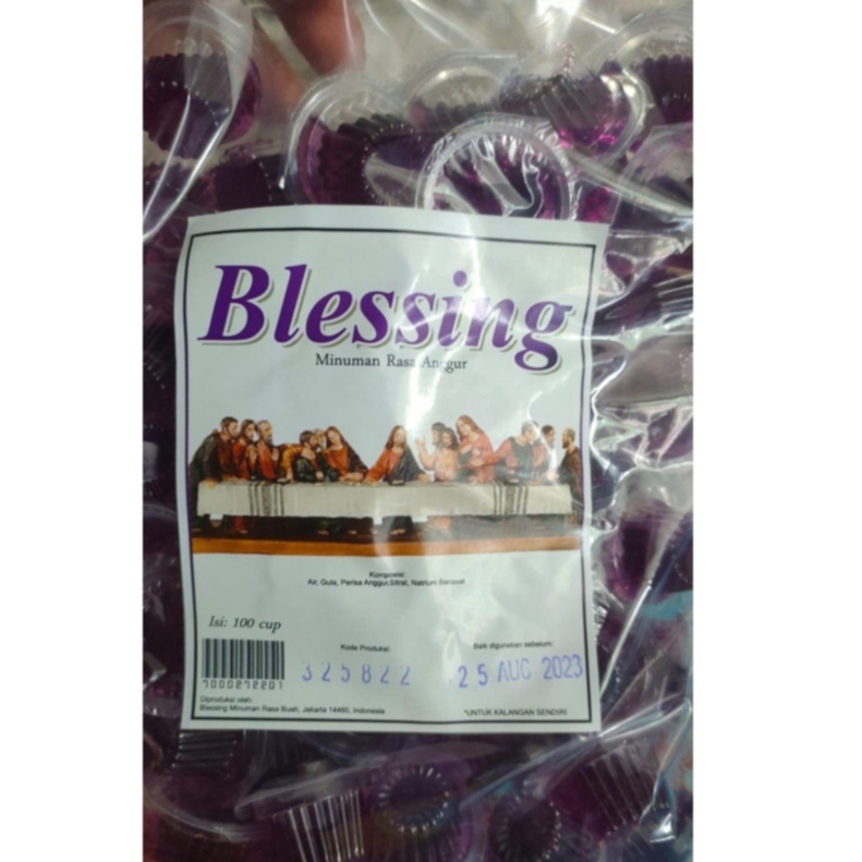 

Anggur Perjamuan Gereja Isi 100 cup/BLESSING (Non Alkohol)