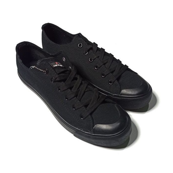 Sepatu Airwalk Basic Canvas Low Full Black Original