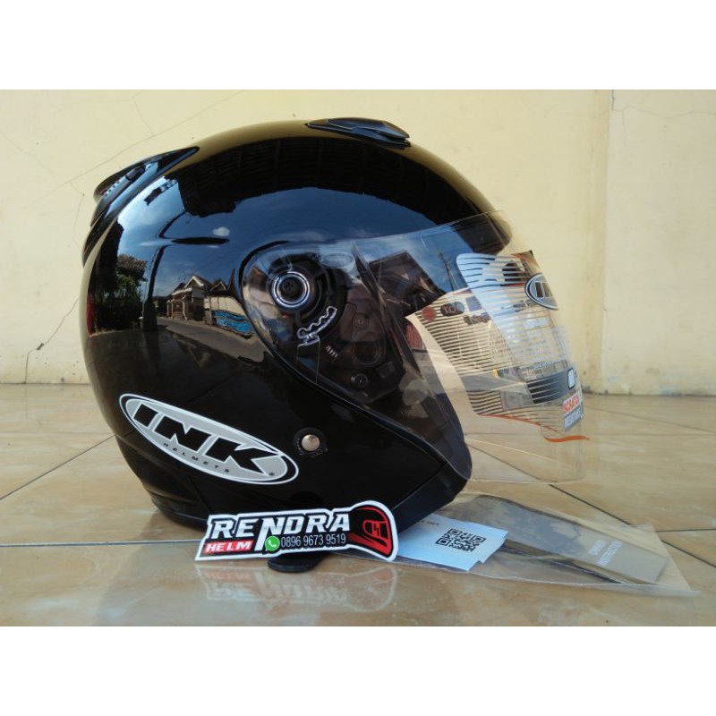 Helm INK CENTRO JET Solid Original 100% ogkir termurah 2KG-Hitam