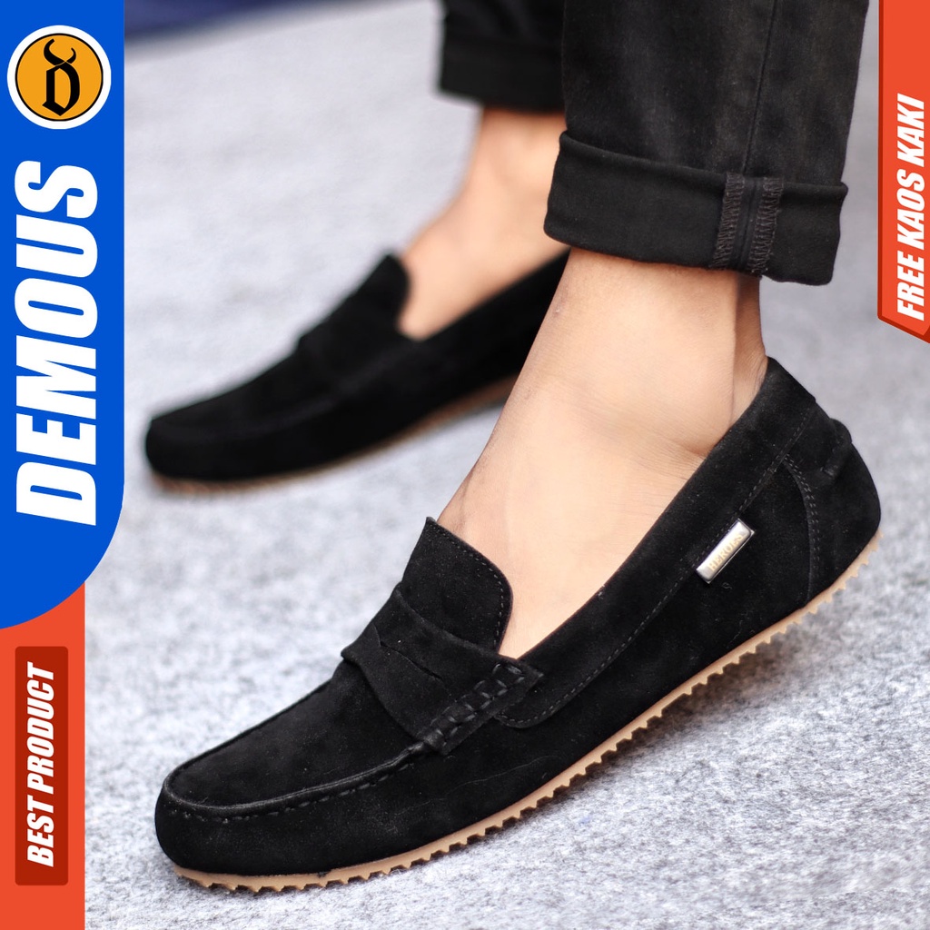 DEMOUS CELTIK - Sepatu Slip On Casual Hitam Pria