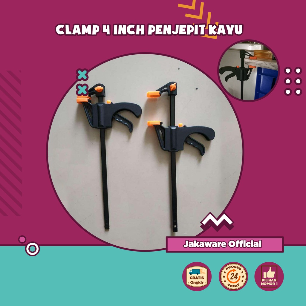 PENJEPIT KAYU SPEED SQUEEZE RATCHETING CLAMP 4 INCH CLEM KLEM CATOK PERALATAN TUKANG KERAJINAN WOODW